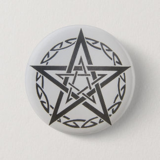 Tribal Pentagram button pin