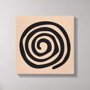 Tribal petroglyph spiral ancient primitive art canvas print