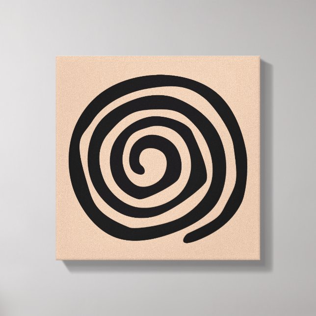 Tribal petroglyph spiral ancient primitive art canvas print (Front)