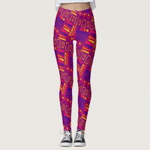 Tribal Pink Blue Minimal Pattern Leggings