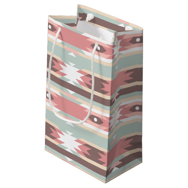 Tribal Pink Diamond Stripes Gift Bag (Back Angled)