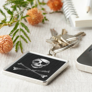 Tribal Pirate Silver & Black Key Ring