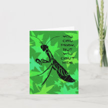 Tribal praying mantis birthday card