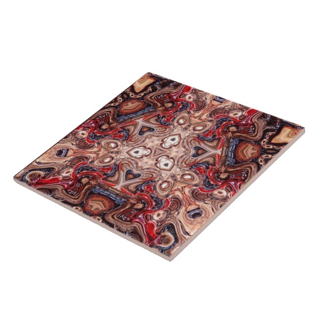 Tribal Psychedelic Earth Ceramic Tile (Side)