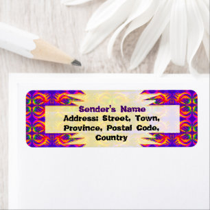 Tribal Purple Return Address Label