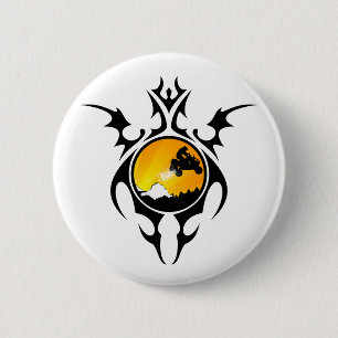 tribal quads 6 cm round badge