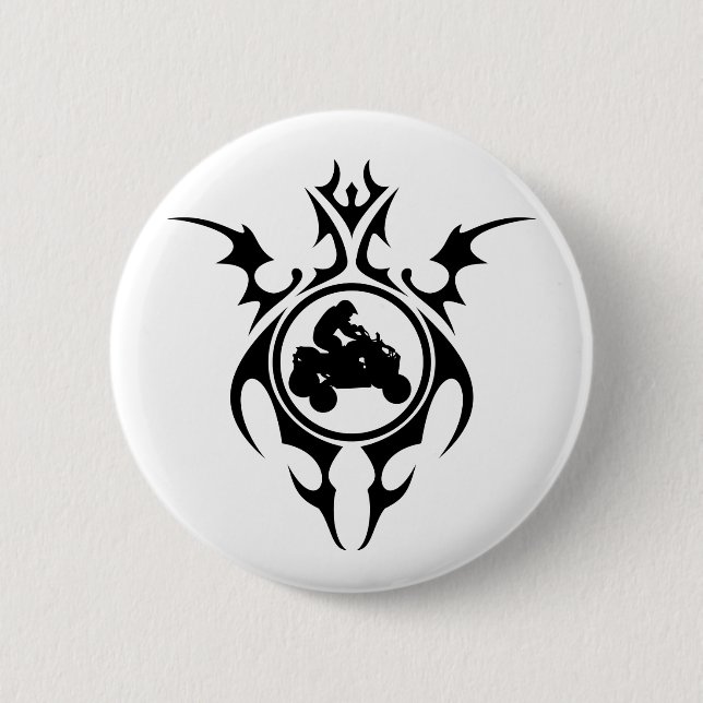 tribal quads 6 cm round badge (Front)