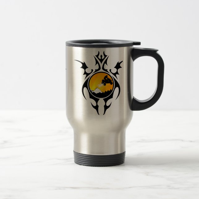 tribal quads travel mug (Right)