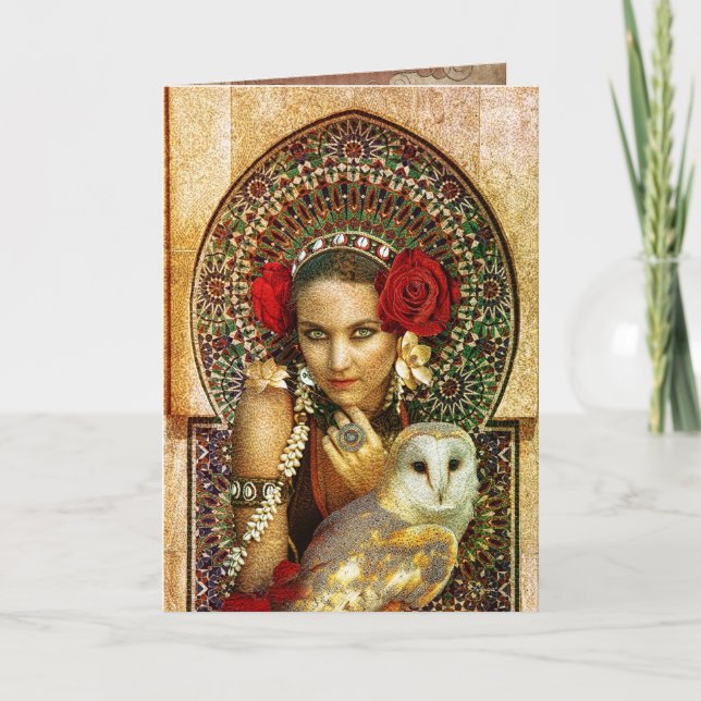 tribal queen greetings card (Front)
