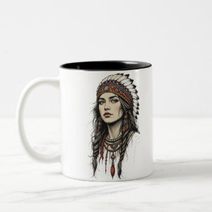 Tribal Queen Wild Soul Two-Tone Coffee Mug