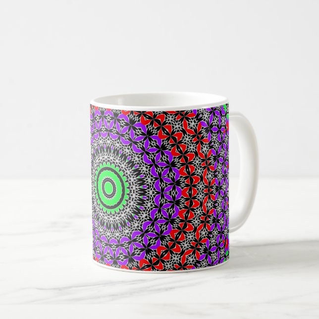 Tribal Quilt Mandala Coffee Mug (Front Right)