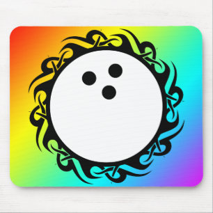 tribal rainbow bowling mouse mat