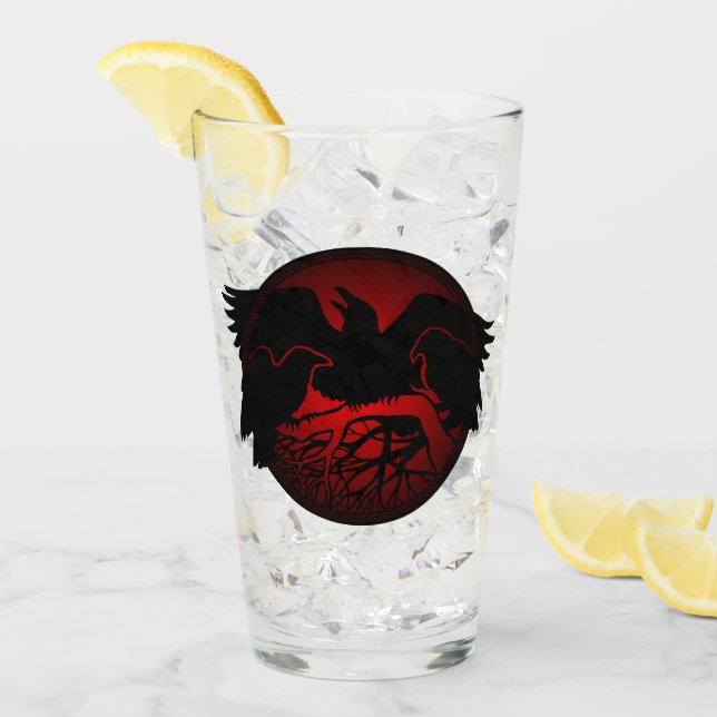 Tribal Raven Glass Native Raven Glass Personalise (Front Ice)