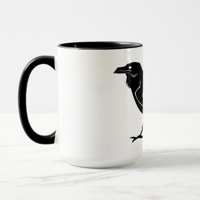Tribal Raven Ringer Coffee Mug (Left)