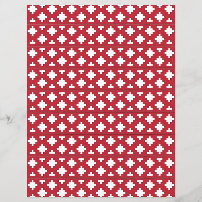 Tribal red and white folk art geometric pattern (Front)