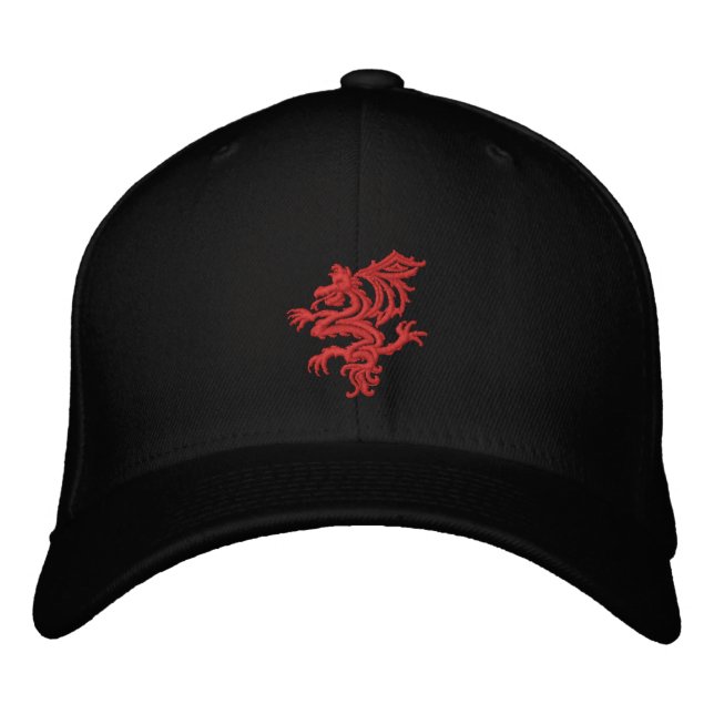 tribal red dragon embroidered hat (Front)