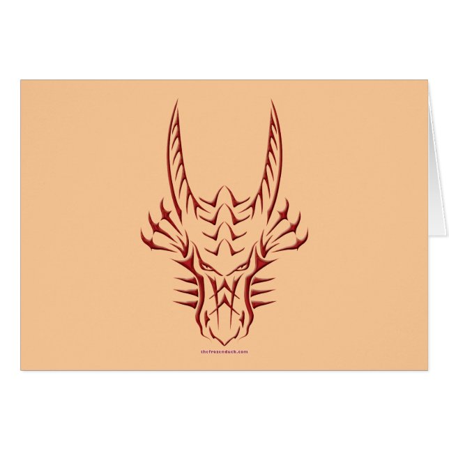 Tribal Red Dragon Head (Front Horizontal)