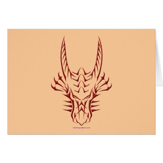 Tribal Red Dragon Head Card