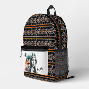Tribal Red Fox and Headdress Backpack