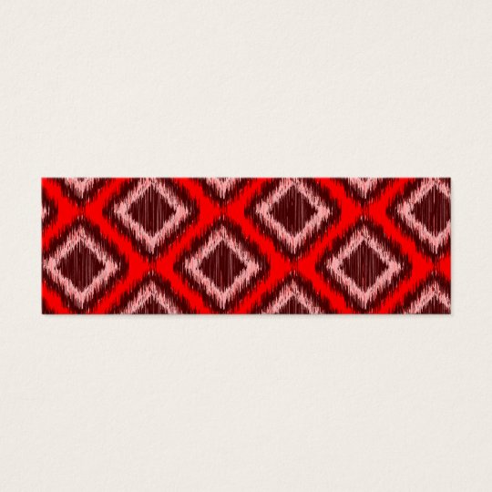 Tribal Red Ikat Modern Chic Pattern Mini Business Card