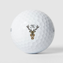 Tribal Red Stag Monogram Golf Balls