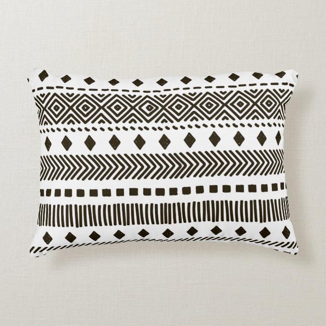 Tribal Rhythms: Ethnic Geometric Patterns Decorative Cushion (Front)