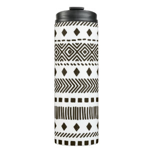 Tribal Rhythms: Ethnic Geometric Patterns Thermal Tumbler