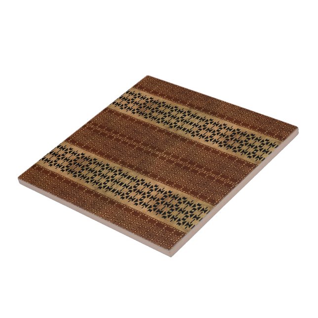 Tribal Rich Brown Mudcloth Tile (Side)