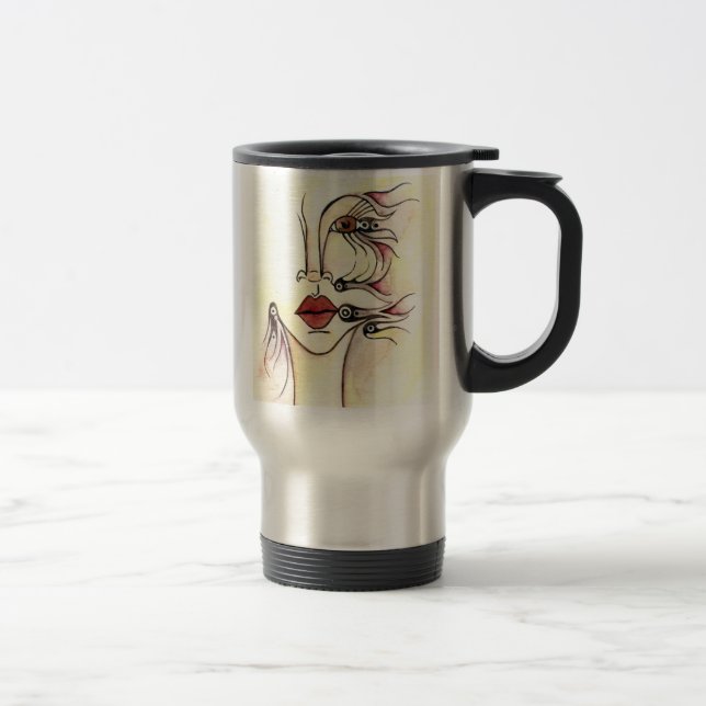 Tribal Robot Travel Mug (Right)