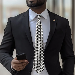 Tribal Rose Black White Tie