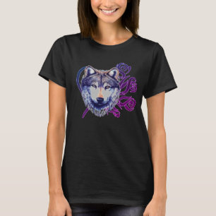 Tribal Rose wolf T-Shirt