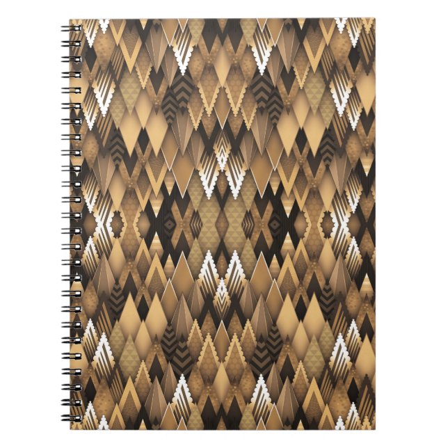 TRIBAL RUSTIC TRIANGULAR PATTERN  NOTEBOOK (Front)
