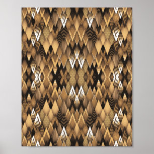 TRIBAL RUSTIC TRIANGULAR PATTERN POSTER