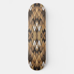 TRIBAL RUSTIC TRIANGULAR PATTERN SKATEBOARD