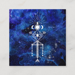 *~* Tribal Sacred Celestial Cosmic Shaman Aztec Square Business Card