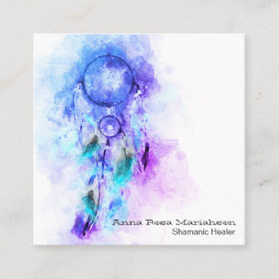 *~*  Tribal Sacred Shamen Shamanic - Dream Catcher Square Business Card