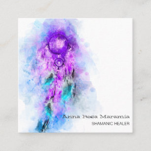 *~* Tribal Sacred Shamen Shamanic - Dream Catcher  Square Business Card