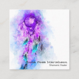 *~* Tribal ~ Sacred Shamen Shamanic Dream Catcher Square Business Card