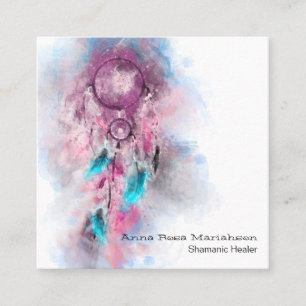 *~* Tribal - Sacred Shamen Shamanic Dream Catcher Square Business Card