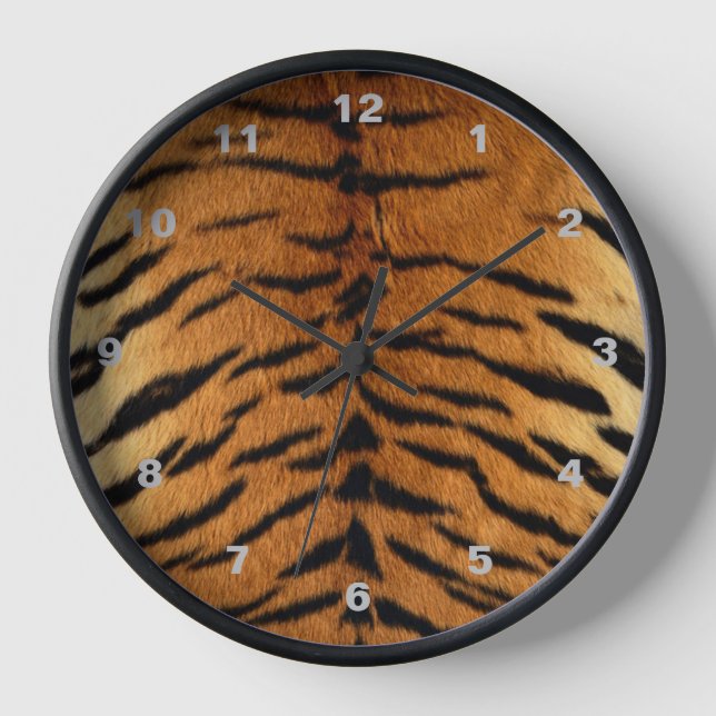 Tribal Safari jungle animal Tiger Print Clock (Front)