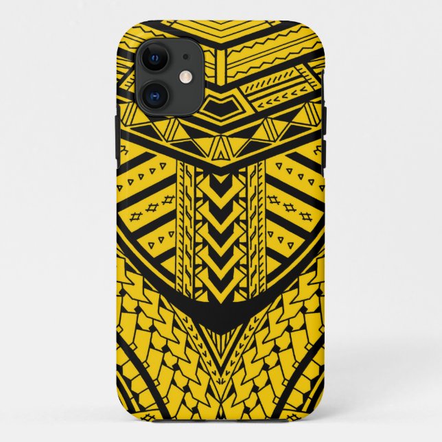 Tribal Samoan tattoo design in symmetry Case-Mate iPhone Case (Back)