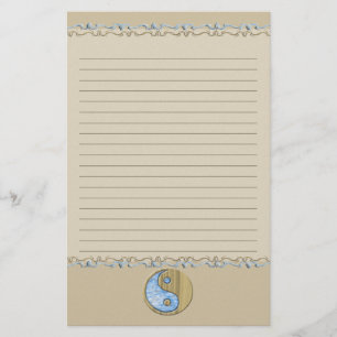 Tribal Sand & Water Yin Yang Lined Stationery
