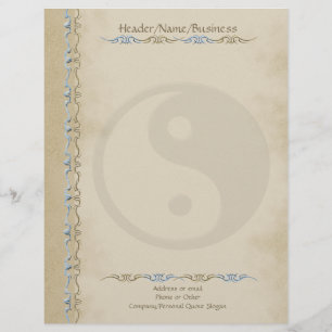 Tribal Sand Yin Yang Personalised Letterhead