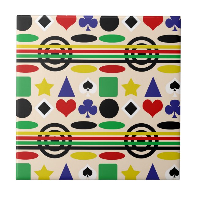 Tribal Scandinavian Nordic Pattern Design  Tile (Front)