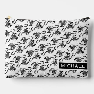 Tribal Scorpion Pattern Modern Personalised Accessory Pouch