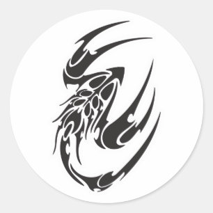 Tribal Scorpion Tattoo Design Classic Round Sticker