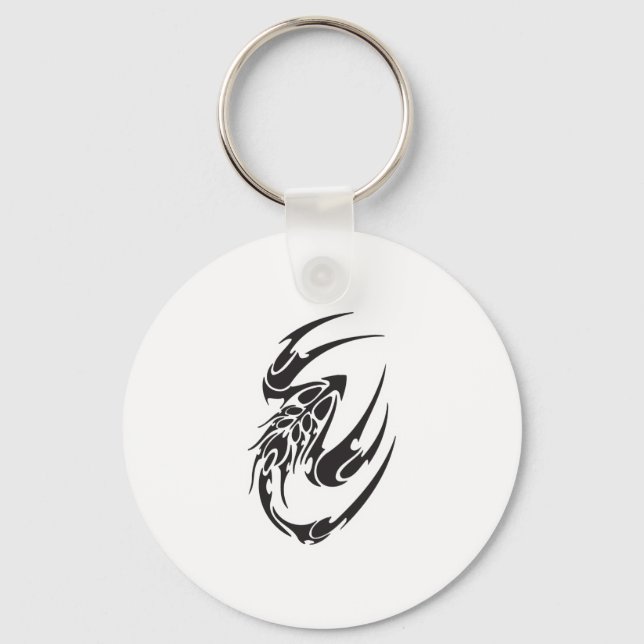 Tribal Scorpion Tattoo Design Key Ring (Front)