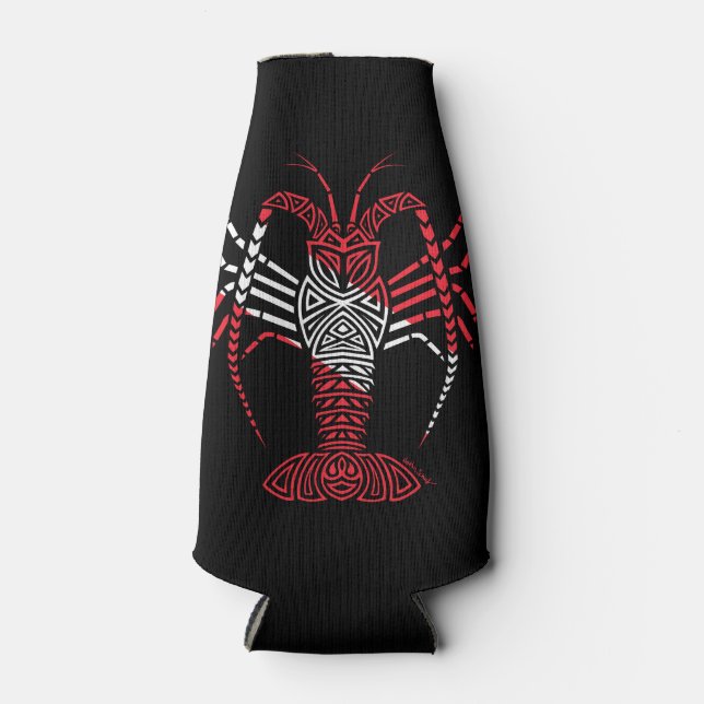 Tribal Scuba Flag Spiny Lobster Bottle Cooler (Front)
