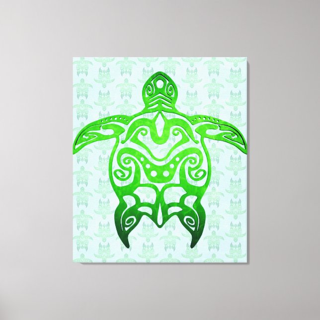 Tribal Sea Turtle Honu Canvas Print (Front)