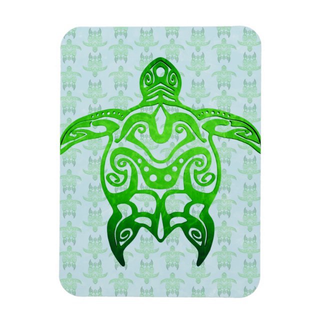Tribal Sea Turtle Honu Magnet (Vertical)